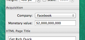 Facebook acquisition for 2 Billion